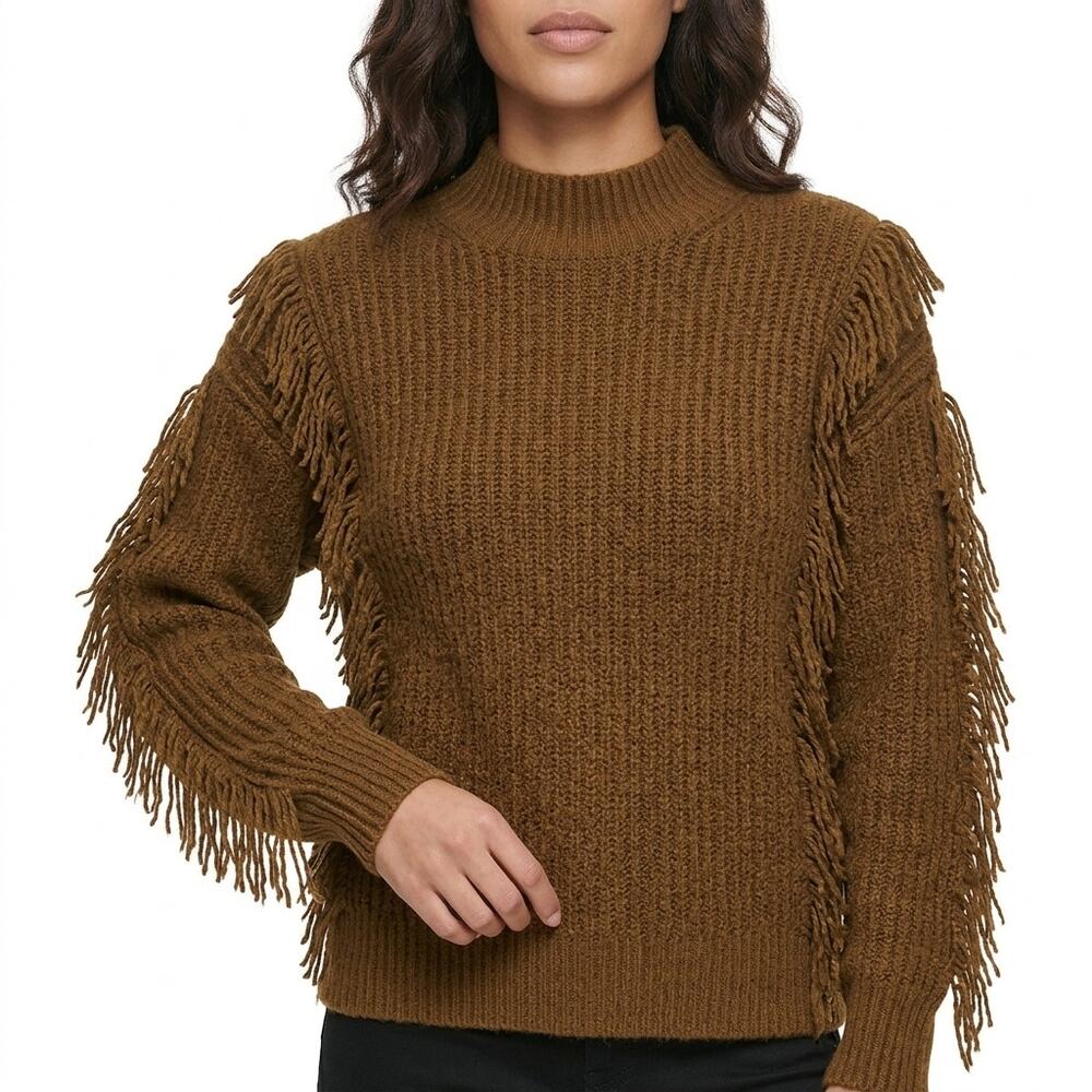 Calvin Klein Acrylic Blend Brown Pullover Sweater Women Size M